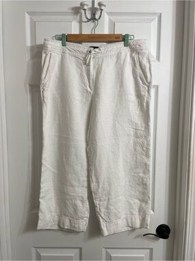 Talbots White Capris 100% pure Irish linen 16